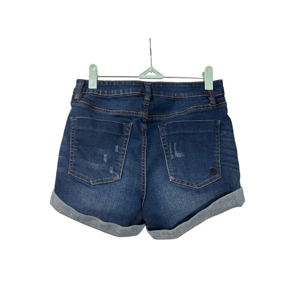 Indigo Rein Juniors Cuffed Denim Shorts Size 5 Dark Wash - Picture 2 of 4